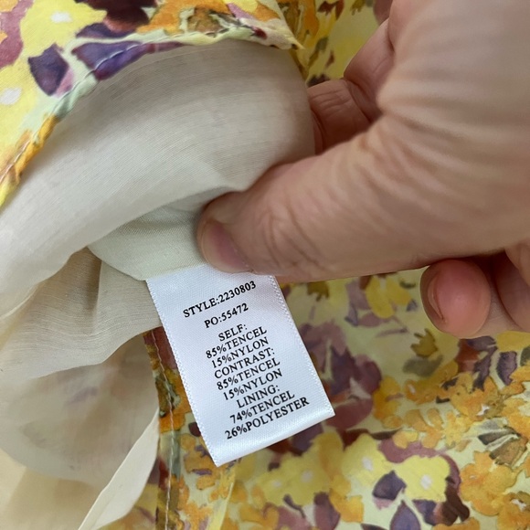 Anthropologie x Current Air floral watercolor print blouse size small romantic - Picture 13 of 17